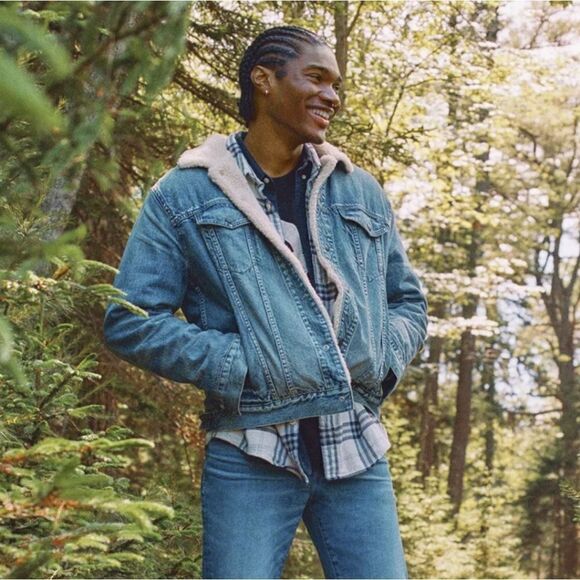 AE Denim Sherpa Jacket - Picture 2 of 11